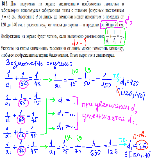 Для получения на экране увеличенного изображения лампочки. Линзы задачи ЕГЭ. Для получения на экране увеличенного изображения f. Задание ЕГЭ по математике 2 часть.